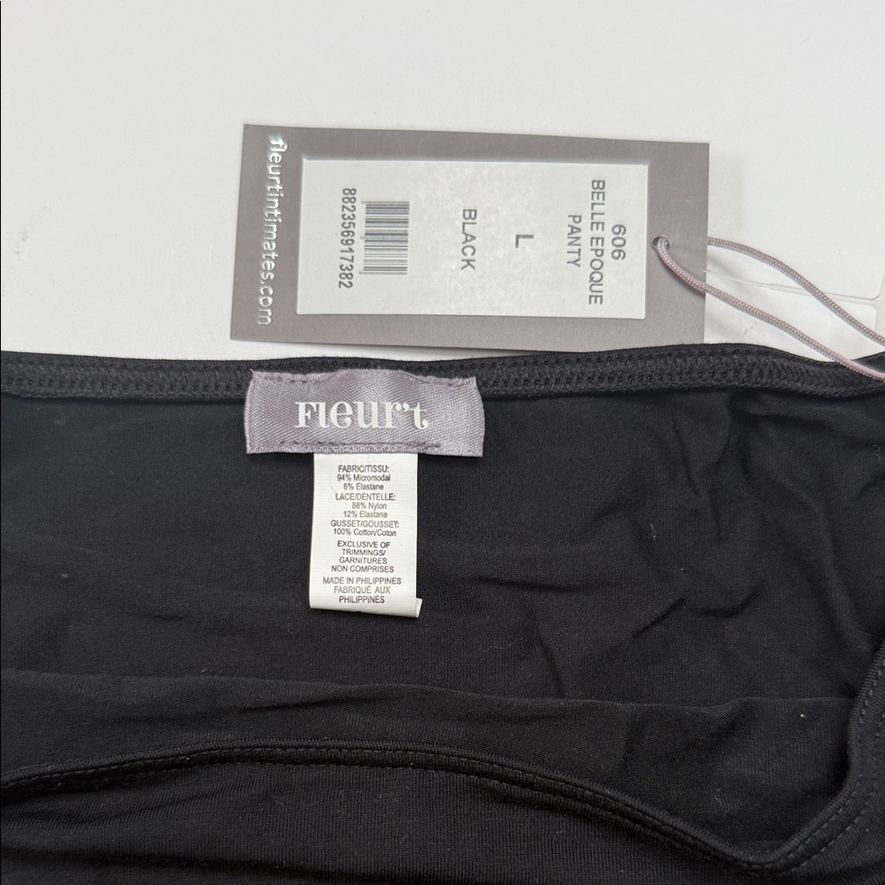 “Chic” Belle Epoque Black Panties with Lace Accent made by‎ Fleurt - Picture 2 of 5